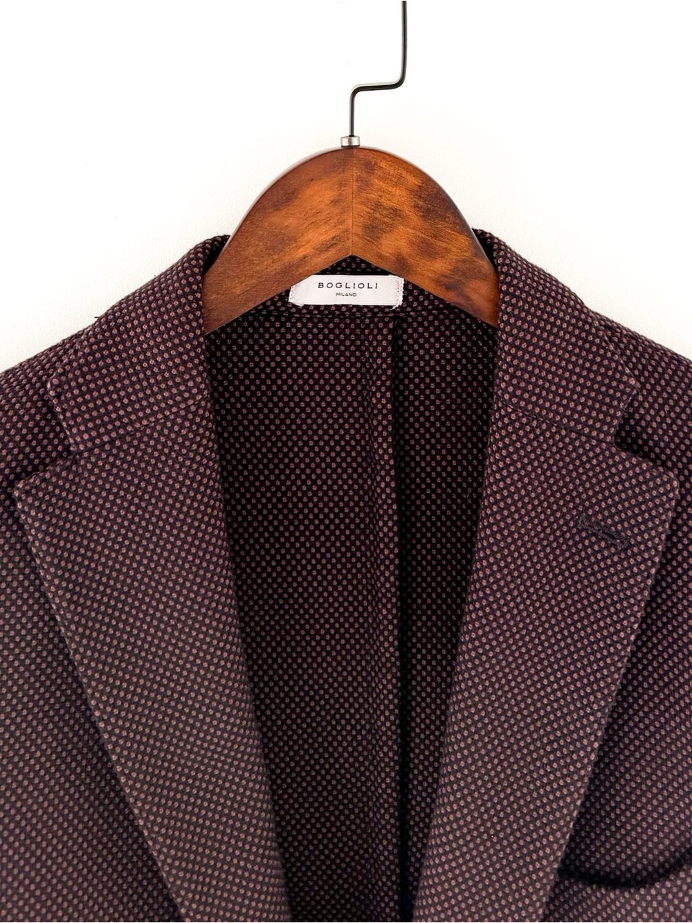 NEW Boglioli K Jacket Textured Blazer Cotton Sport Coat Men's 38R Black Maroon - Picture 3 of 16